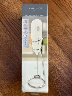 Tahari Home White Milk Frother with Stand